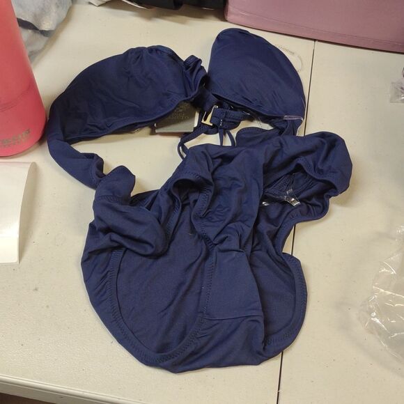 Vince Camuto Size 8 Surf Shades wrap one piece Deep Sea Swimsuit - New - Picture 4 of 6